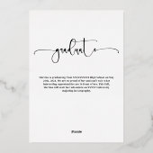 写真付き卒業発表 本物の金箔仕上げ 箔招待状 (裏面)