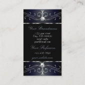 写真付き卓越した黒華美色オーナメント 名刺 (裏面)