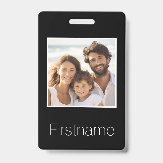 写真付き名前をカスタムする識別荷物付き バッジ (Front)