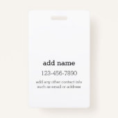 写真付き名前をカスタムする識別荷物付き バッジ (裏面)