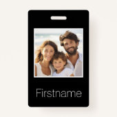 写真付き名前をカスタムする識別荷物付き バッジ (正面)