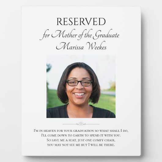 写真付き天国大学院生の母 フォトプラーク (正面)