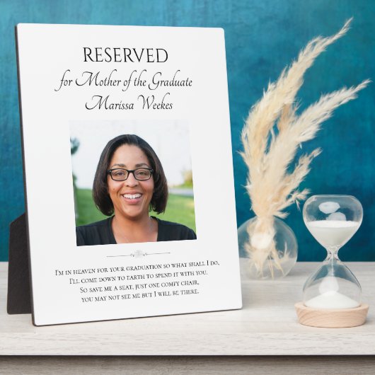 写真付き天国大学院生の母 フォトプラーク (側面)