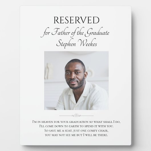 写真付き天国大学院生の父 フォトプラーク (正面)