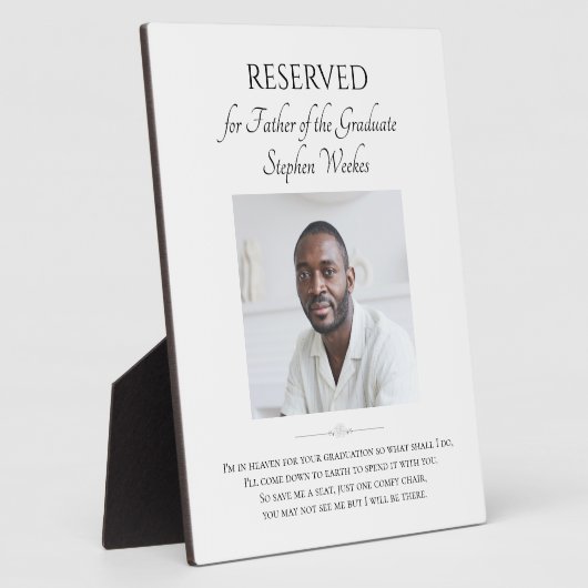 写真付き天国大学院生の父 フォトプラーク (側面)