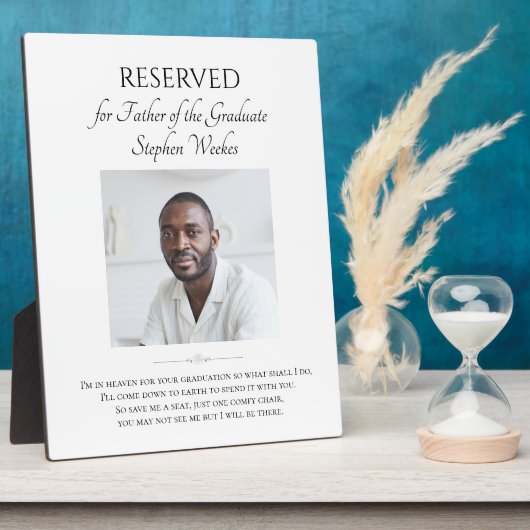 写真付き天国大学院生の父 フォトプラーク (側面)