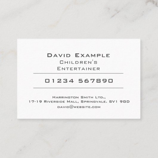 . .写真付き子どもの興行 名刺 (裏面)