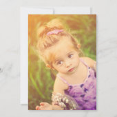 写真付き小さな野花誕生日パーティー 招待状 (裏面)