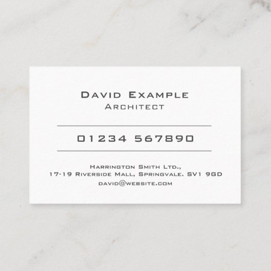 写真付き建築家。建築家の名刺 名刺 (裏面)