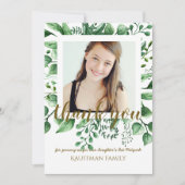 写真付き感謝カード バット・ミッツヴァー - ブラックゴールド 招待状 (正面)