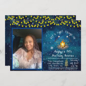 写真付き焚き火パーティーの招待状 招待状 (正面/裏面)