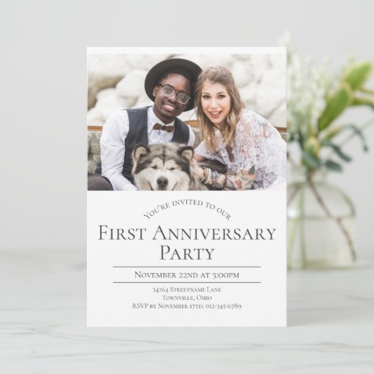 写真付き結婚1周年招待状 招待状 (スタンド正面)