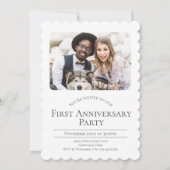 写真付き結婚1周年記念招待状 招待状 (正面)