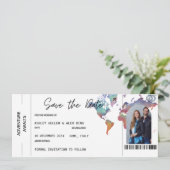写真付き航空券のSave The Date 招待状 (スタンド正面)