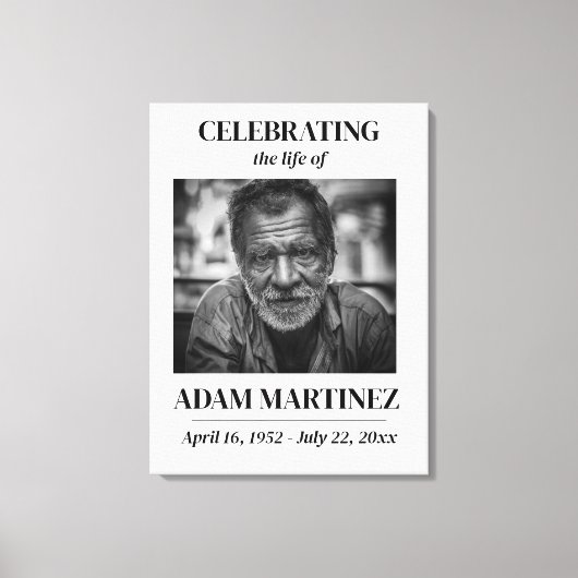 写真付き葬儀のお別れ会の案内 キャンバスプリント (正面)