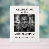 写真付き葬儀のお知らせ 生前の記念と追悼式 アクリルサイン (ニュートラル)