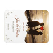 写真付き装飾結婚式招待状 マグネット (横)