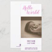 写真付き誕生報告 - Hello World (正面/裏面)