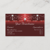 写真付き赤い四角い宝石が擦り付いた目 名刺 (裏面)