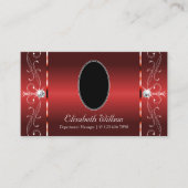 写真付き赤い四角い宝石が擦り付いた目 名刺 (正面)