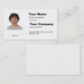 写真付き身分証明書の男の子の名刺は簡単を作りました 名刺 (正面/裏面)