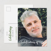 写真付き追悼カードでのグリーンなライフセレブレーション ポストカード (正面/裏面)