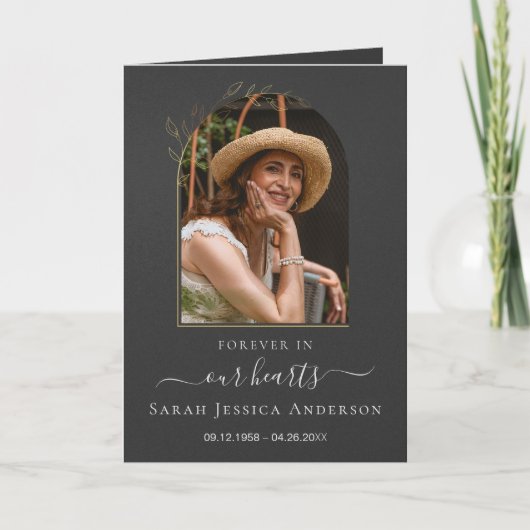 写真付き追悼カード お悔やみ状と写真の感謝カード サンキューカード (正面)