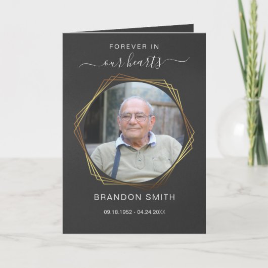 写真付き追悼カード 弔慰状 サンキューカード (正面)