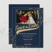 写真付き野球のSave the Date セーブザデート (正面/裏面)