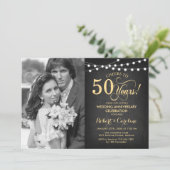 写真付き５０周年記念 - ブラック＆ゴールド 招待状 (スタンド正面)