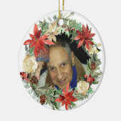 写真付き2面のメモリアルクリスマス装飾品 セラミックオーナメント (左)