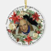 写真付き2面のメモリアルクリスマス装飾品 セラミックオーナメント (正面)