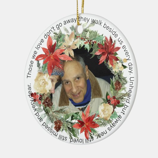 写真付き2面のメモリアルクリスマス装飾品 セラミックオーナメント (左)