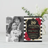 写真付き20周年記念 - ゴールド ブラック レッド 招待状 (スタンド正面)