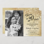 写真付き20周年記念 – 金ゴールド 招待状 (正面/裏面)
