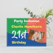 写真付き21歳の誕生日パーティー招待状 (スタンド正面)