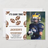 写真付き3ボールサッカーバースデー招待状 招待状 (正面)