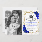 写真付き4周年記念 - サファイア ホワイト ゴールド 招待状 (正面)