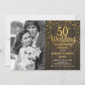 写真付き50周年記念 - ウッドゴールド 招待状 (正面)