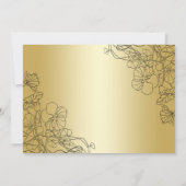 写真付き50周年記念 - ゴールド フローラル 招待状 (裏面)