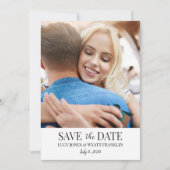 写真付き5x7サイズの結婚式事前お知らせカード 招待状 (正面)