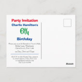 写真付き6歳誕生日パーティー招待状 ポストカード (裏面)
