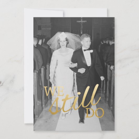 写真付き70周年結婚記念日 - 私たちはまだ続けています 招待状 (裏面)