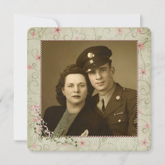 写真付き70周年記念パーティー 招待状 (正面)