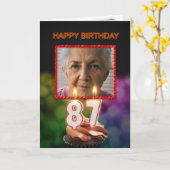 写真付き87番目の誕生日カードを追加 カード (黄色い花)