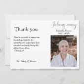 写真付き お悔やみ 参列者への感謝を伝えるカード 招待状 (正面)