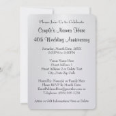 写真付き カスタマイズ 40周年 結婚記念日 招待状 (裏面)