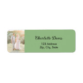 写真付き サーゲングリーン ウェディング 返信住所 ラベル (正面)