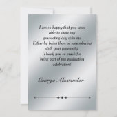 写真付き シルバー 卒業お礼カード 招待状 (裏面)