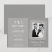 写真付き シルバー 25周年 結婚記念日 招待状 (正面/裏面)